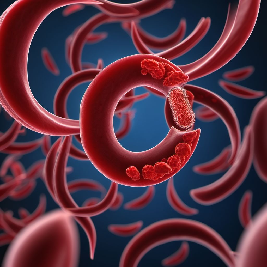 Sickle-cell thalassemia with crisis digital illustration