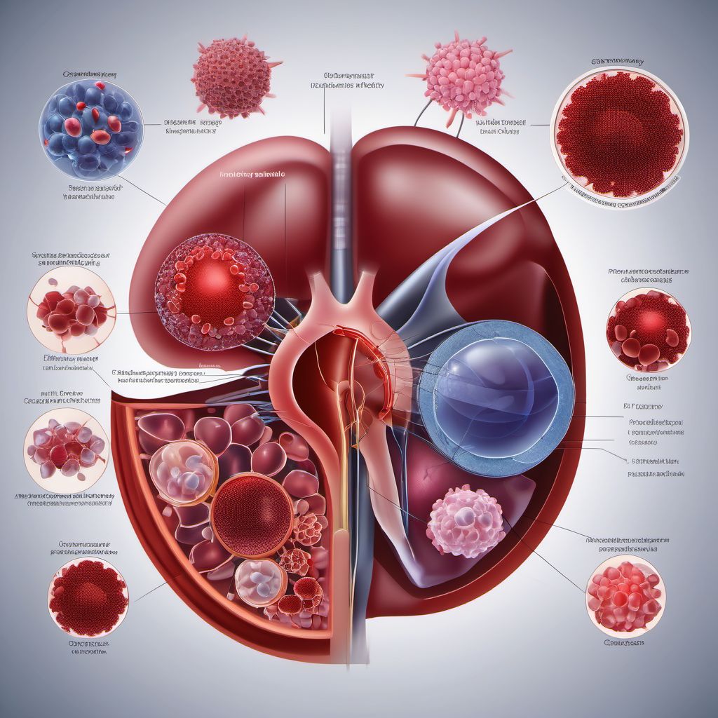 Intraoperative and postprocedural complications of the spleen digital illustration