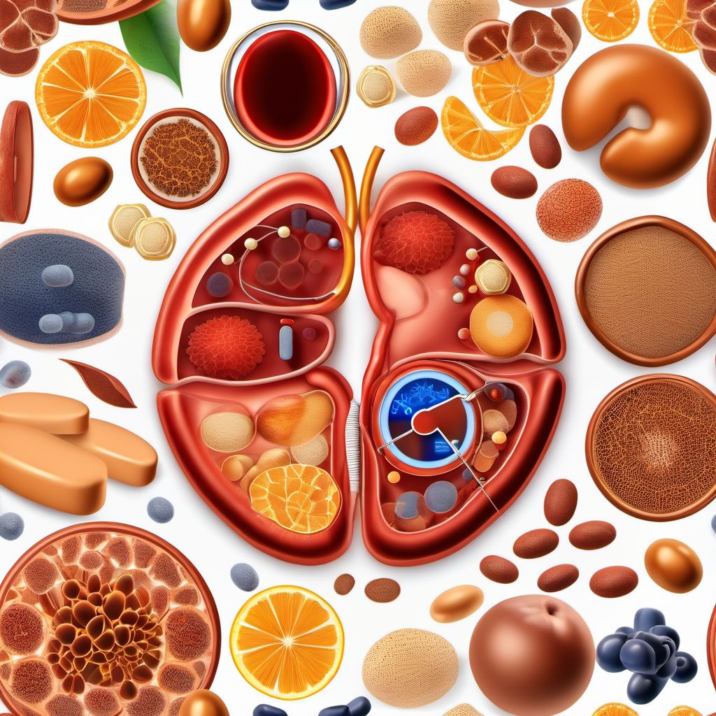 Diabetes mellitus due to underlying condition with kidney complications digital illustration