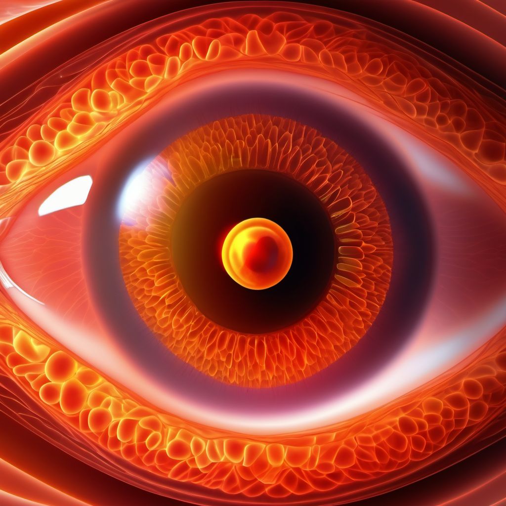 Diabetes mellitus due to underlying condition with proliferative diabetic retinopathy with combined traction retinal detachment and rhegmatogenous retinal detachment digital illustration