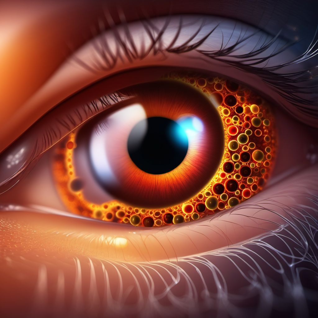 Drug or chemical induced diabetes mellitus with unspecified diabetic retinopathy digital illustration