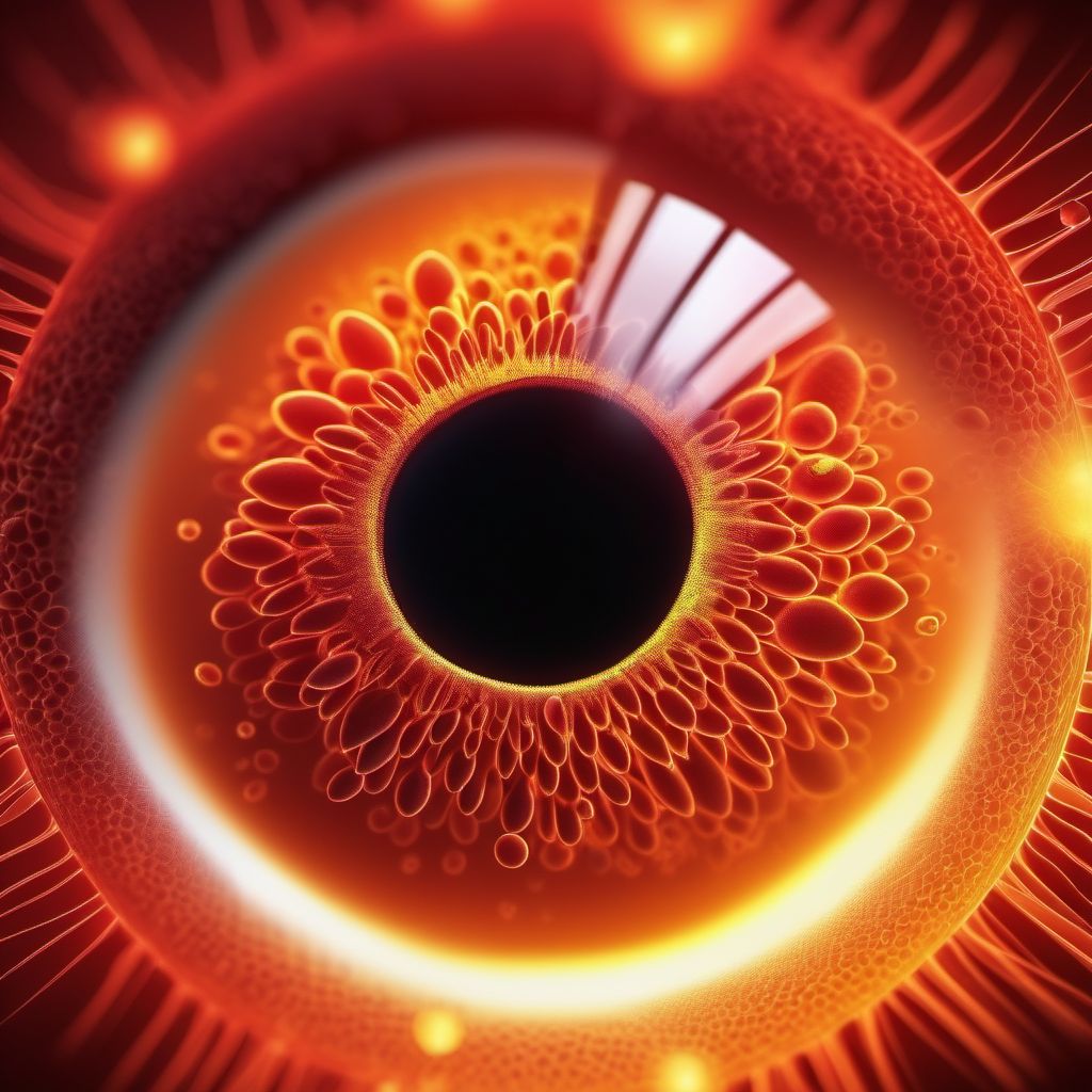 Drug or chemical induced diabetes mellitus with mild nonproliferative diabetic retinopathy with macular edema digital illustration