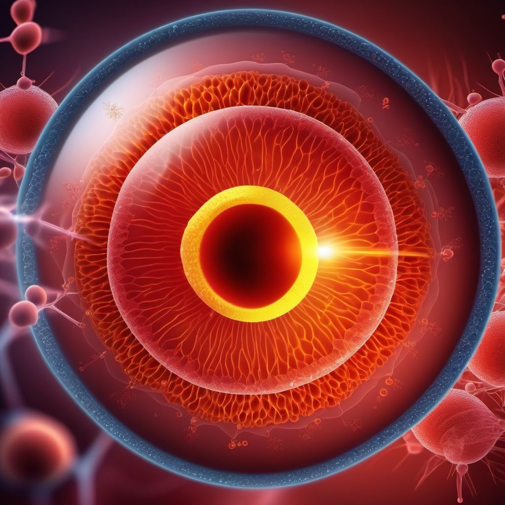 Drug or chemical induced diabetes mellitus with mild nonproliferative diabetic retinopathy without macular edema digital illustration