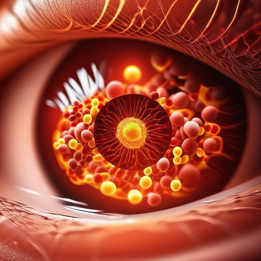 Drug or chemical induced diabetes mellitus with proliferative diabetic retinopathy digital illustration