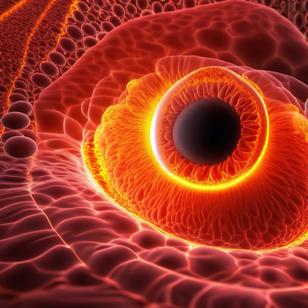 Drug or chemical induced diabetes mellitus with proliferative diabetic retinopathy with macular edema digital illustration