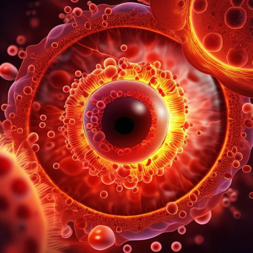 Drug or chemical induced diabetes mellitus with stable proliferative diabetic retinopathy digital illustration