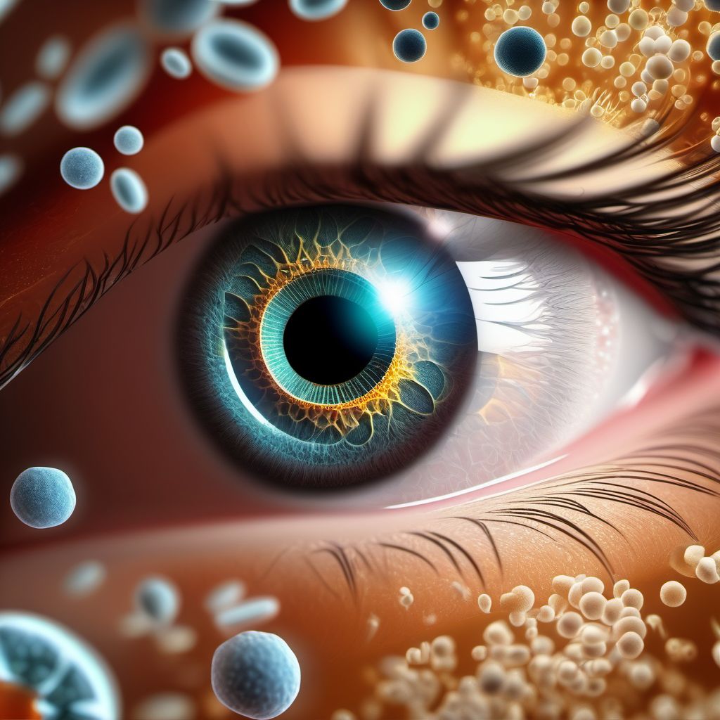 Drug or chemical induced diabetes mellitus with diabetic cataract digital illustration