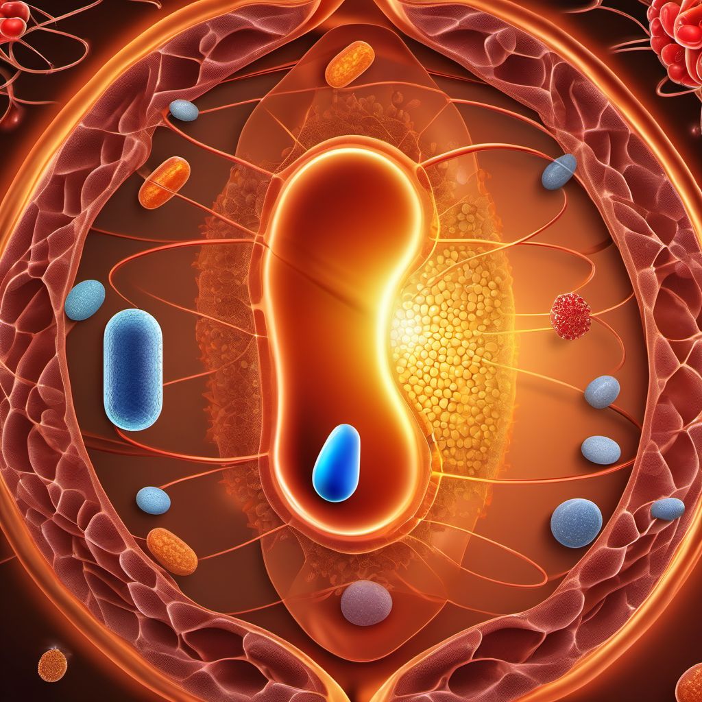 Type 1 diabetes mellitus with kidney complications digital illustration