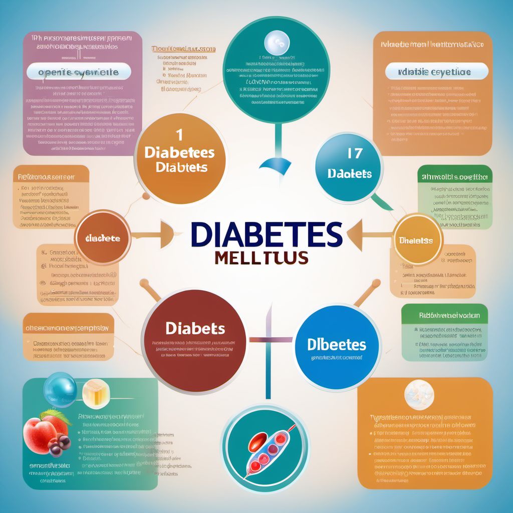 Type 1 diabetes mellitus with other specified complications digital illustration