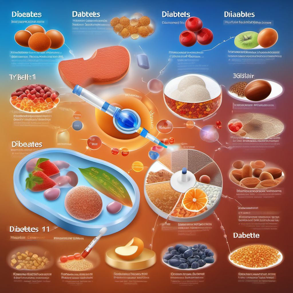 Type 1 diabetes mellitus with hyperglycemia digital illustration