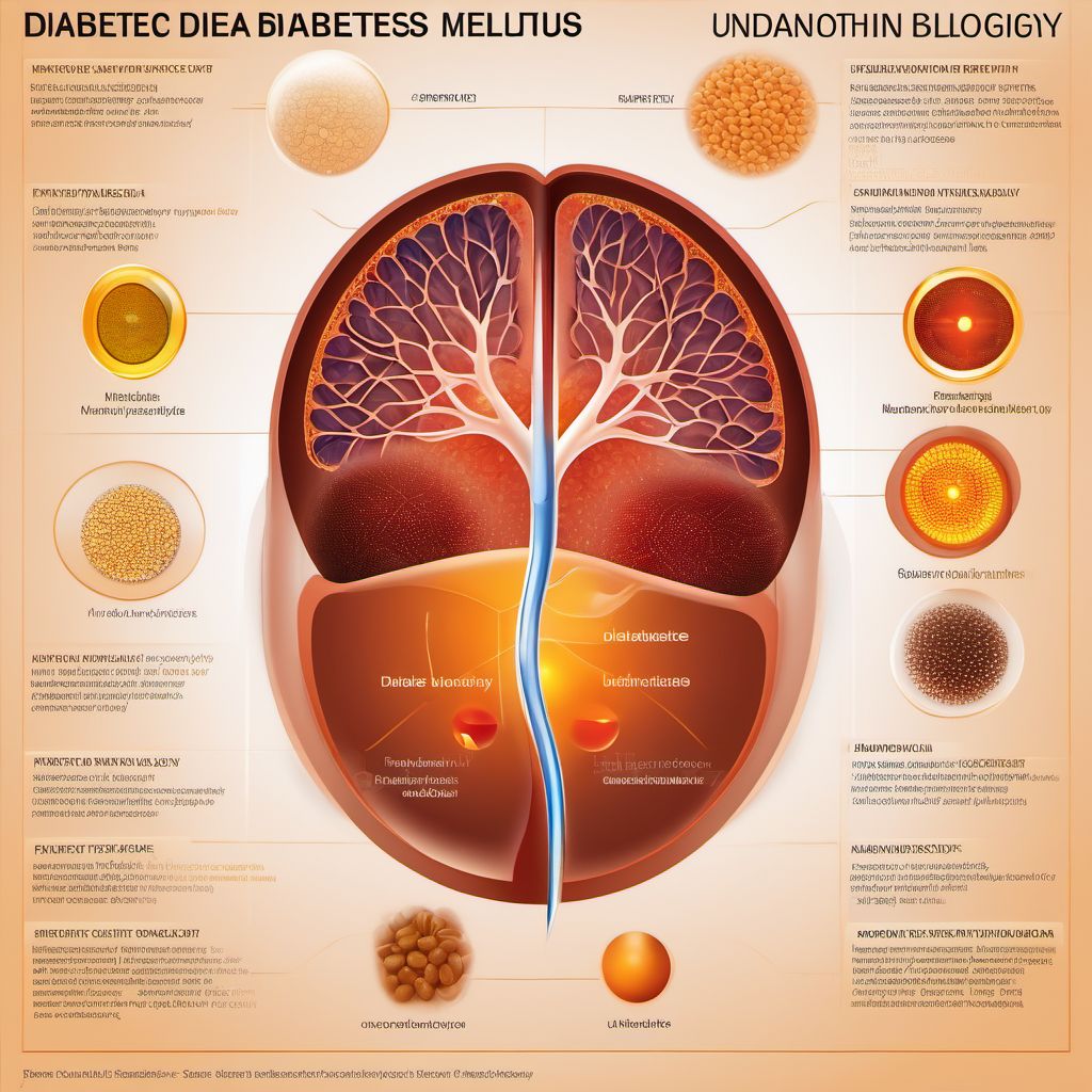 Other specified diabetes mellitus with unspecified diabetic retinopathy digital illustration