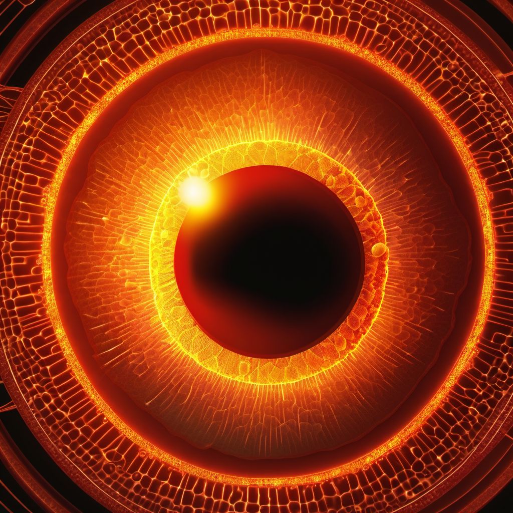 Other specified diabetes mellitus with severe nonproliferative diabetic retinopathy with macular edema digital illustration