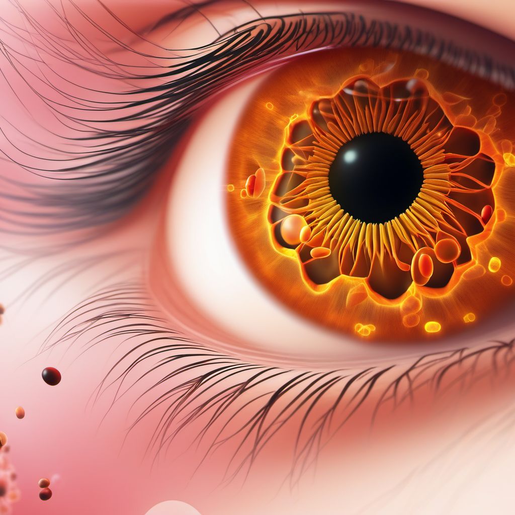 Other specified diabetes mellitus with proliferative diabetic retinopathy digital illustration