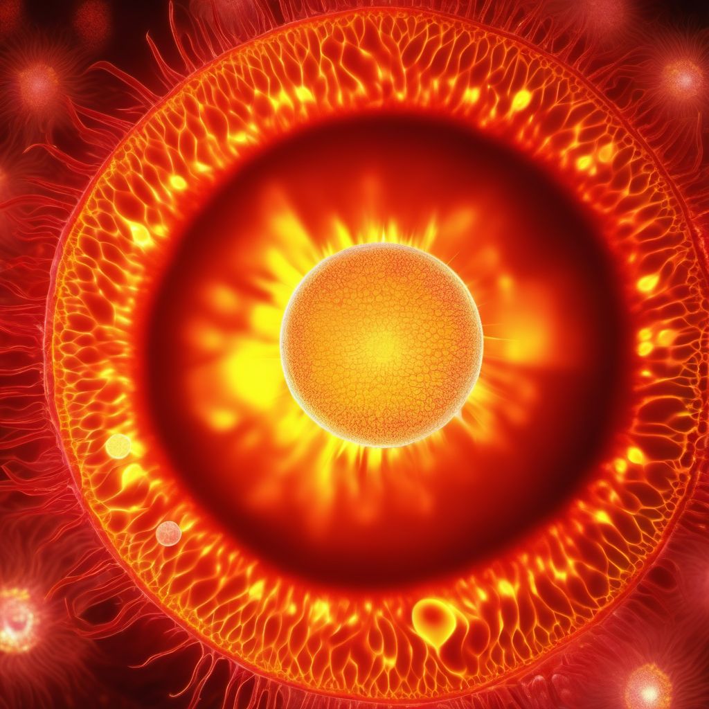 Other specified diabetes mellitus with proliferative diabetic retinopathy with combined traction retinal detachment and rhegmatogenous retinal detachment digital illustration