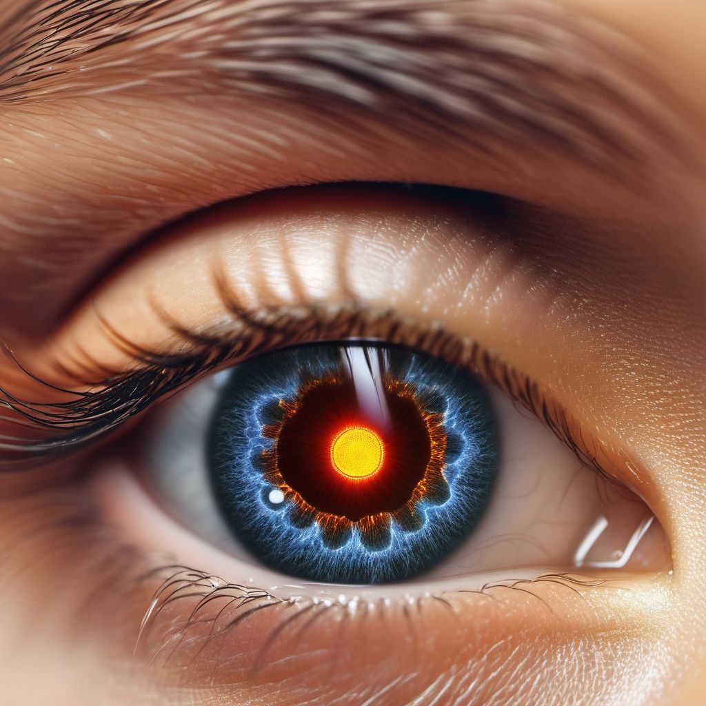 Other specified diabetes mellitus with proliferative diabetic retinopathy without macular edema digital illustration