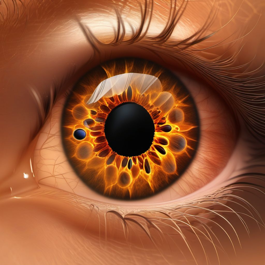 Other specified diabetes mellitus with diabetic macular edema, resolved following treatment digital illustration