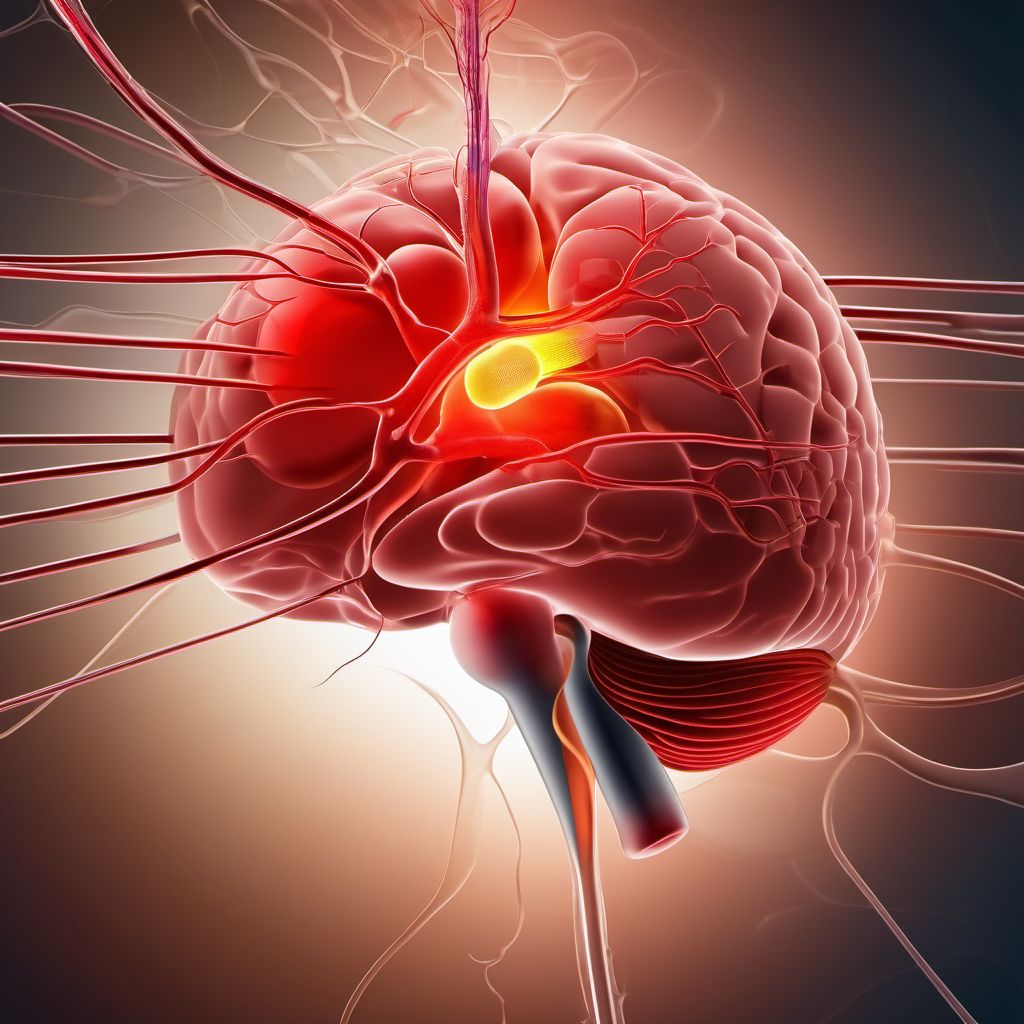 Intraoperative hemorrhage and hematoma of an endocrine system organ or structure complicating a procedure digital illustration