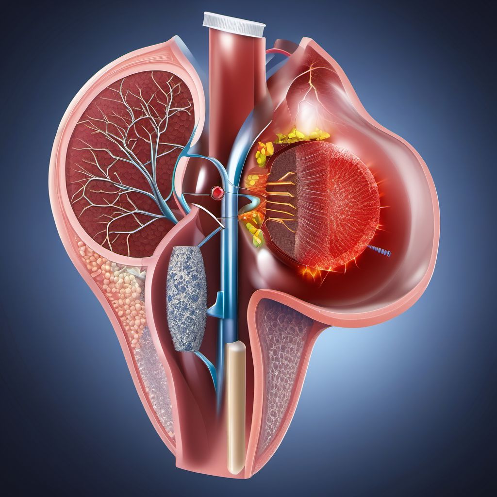 Accidental puncture and laceration of an endocrine system organ or structure during a procedure digital illustration