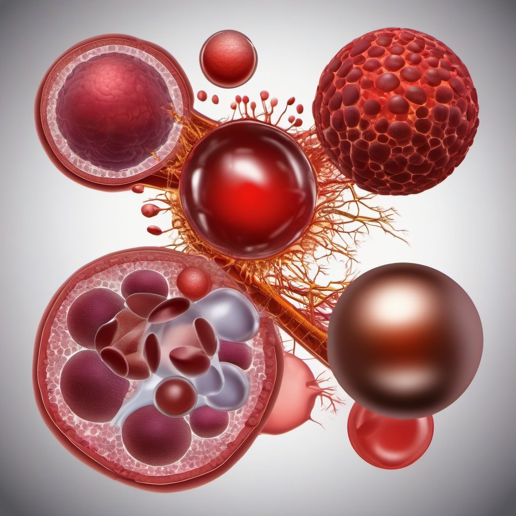 Postprocedural hemorrhage of an endocrine system organ or structure following a procedure digital illustration