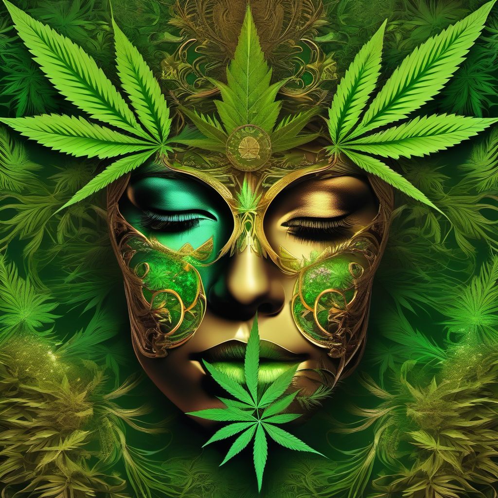 Cannabis dependence digital illustration