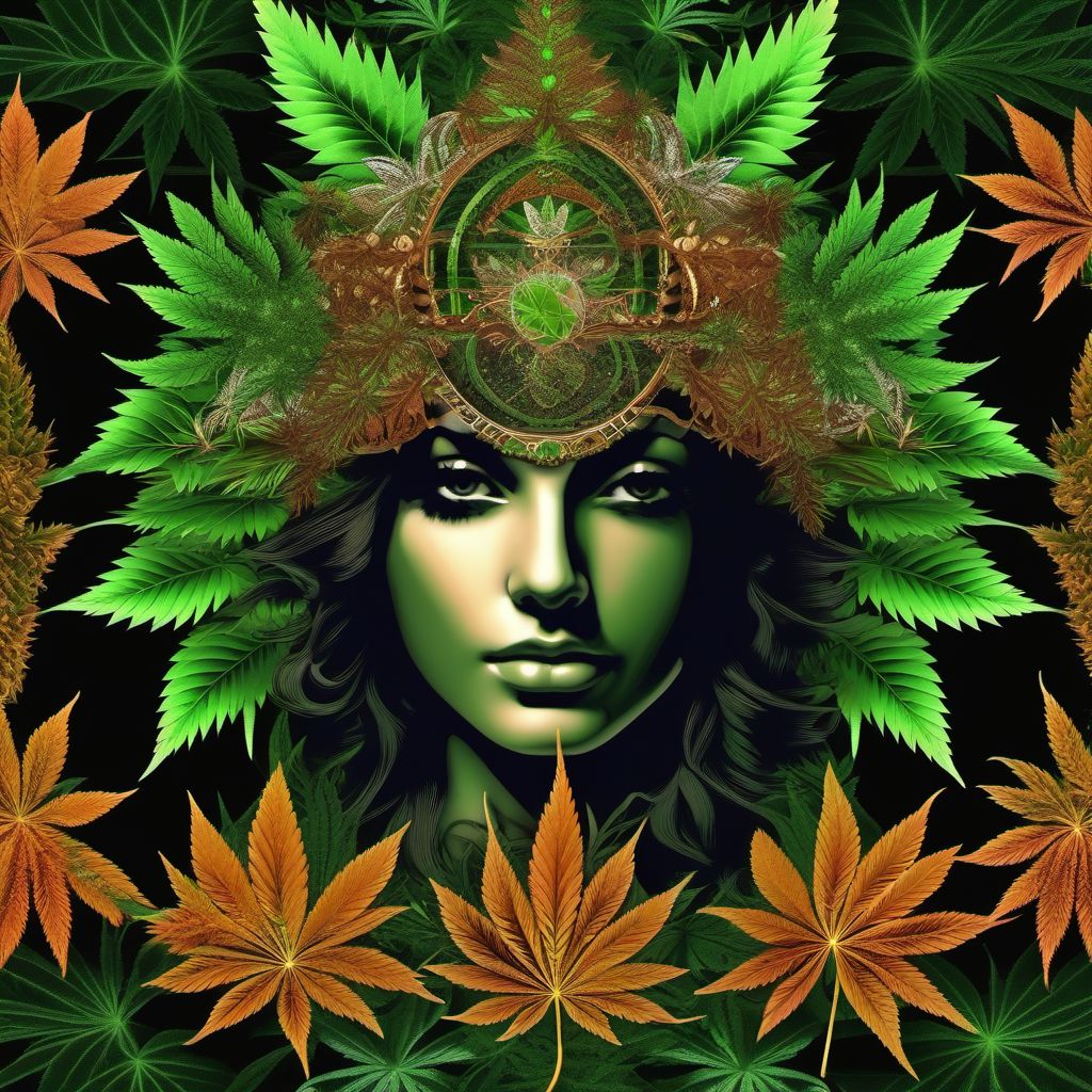 Cannabis use, unspecified with psychotic disorder digital illustration