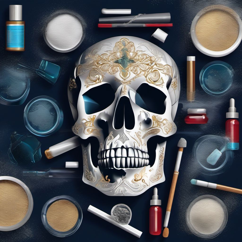 Cocaine abuse with intoxication digital illustration