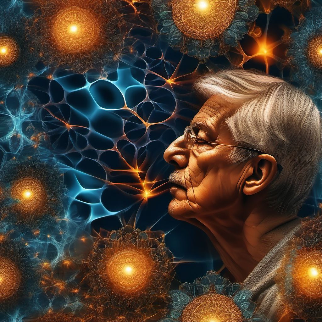 Inhalant dependence with inhalant-induced dementia digital illustration