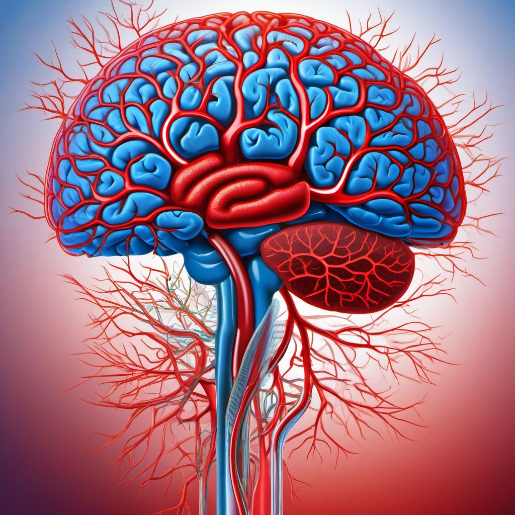 Vascular syndromes of brain in cerebrovascular diseases digital illustration