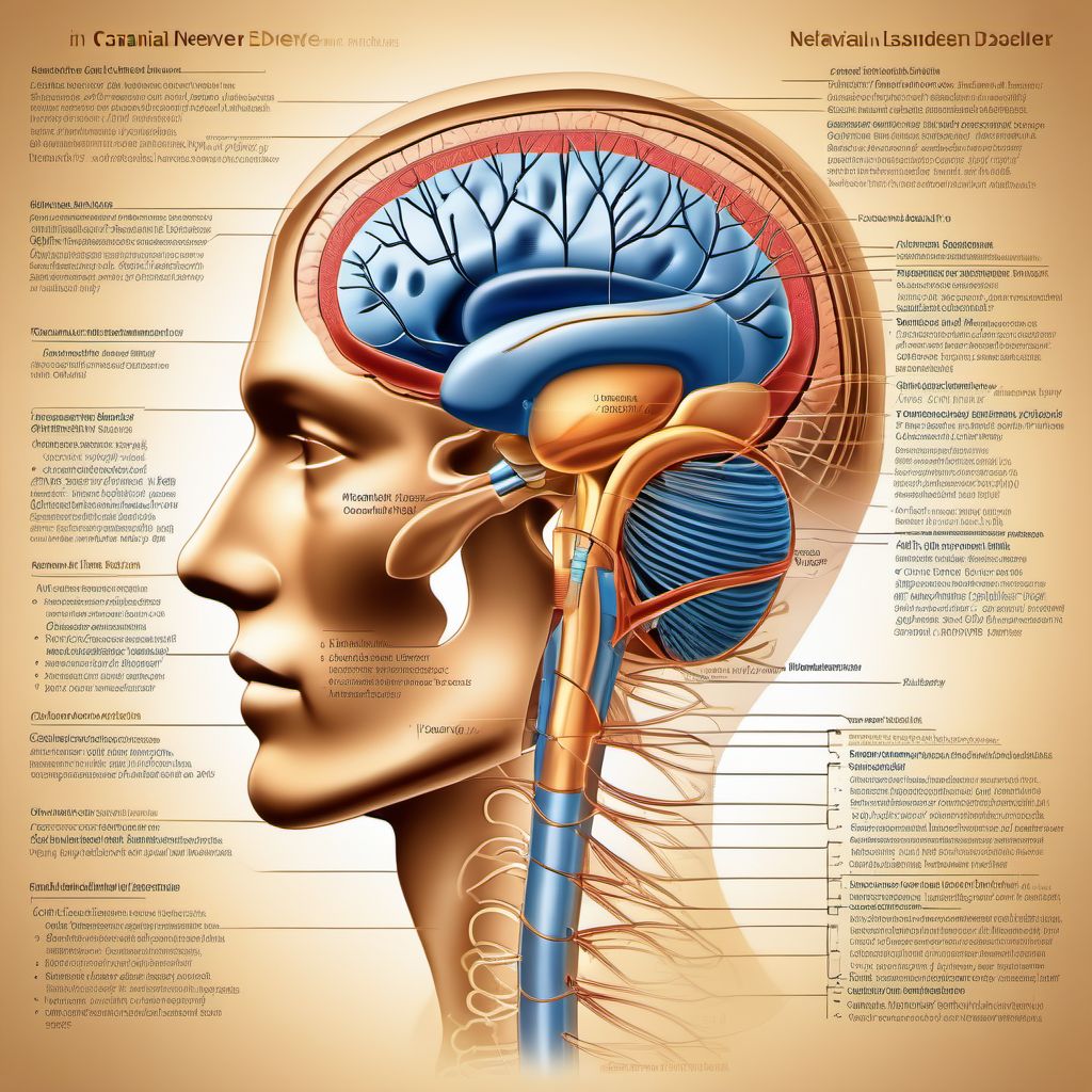 Cranial nerve disorders in diseases classified elsewhere digital illustration