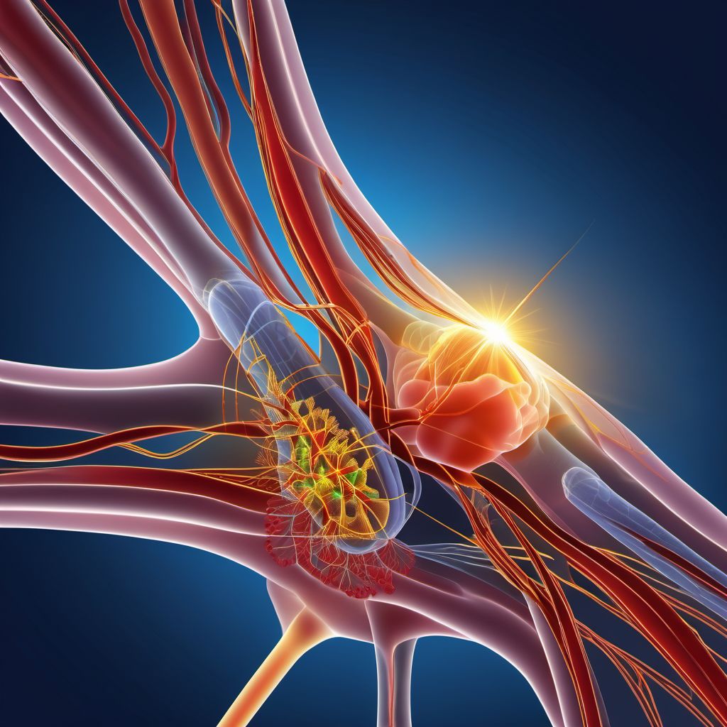 Lesion of ulnar nerve digital illustration