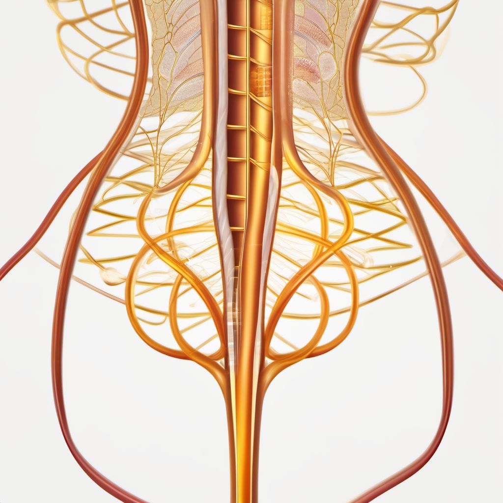 Lesion of sciatic nerve digital illustration