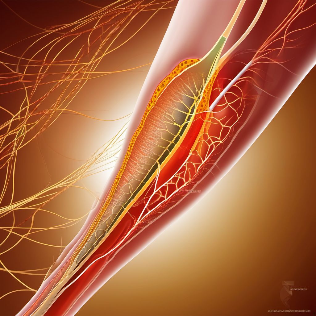 Lesion of lateral popliteal nerve digital illustration