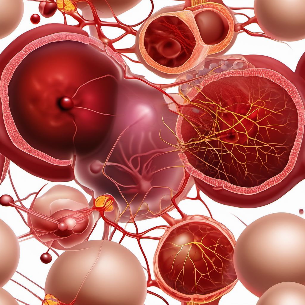 Intraoperative hemorrhage and hematoma of a nervous system organ or structure complicating a procedure digital illustration