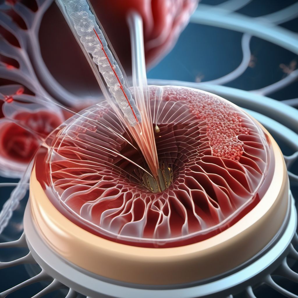 Accidental puncture and laceration of a nervous system organ or structure during a procedure digital illustration