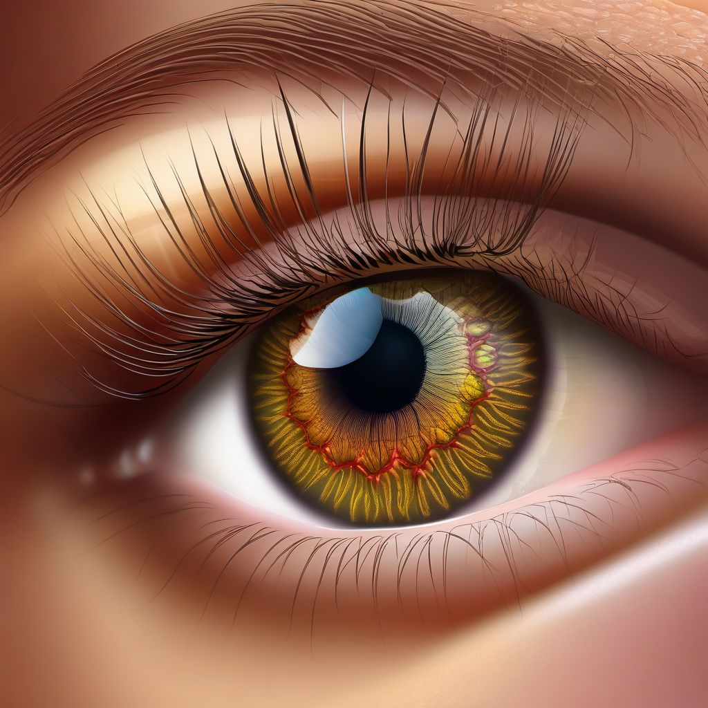 Discoid lupus erythematosus of eyelid digital illustration
