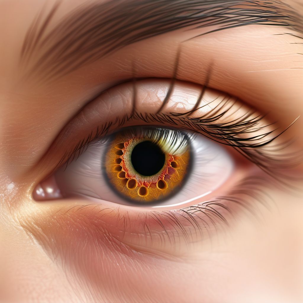 Eczematous dermatitis of eyelid digital illustration