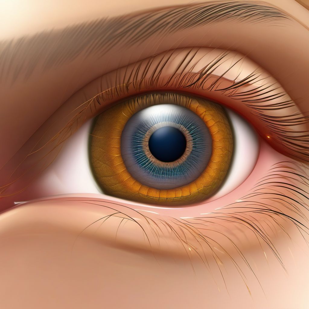 Entropion and trichiasis of eyelid digital illustration
