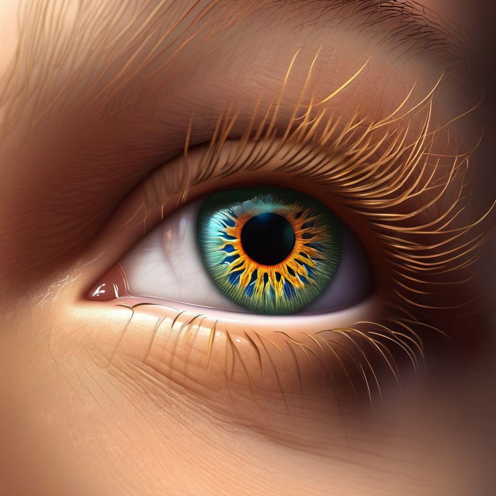 Ectropion of eyelid digital illustration