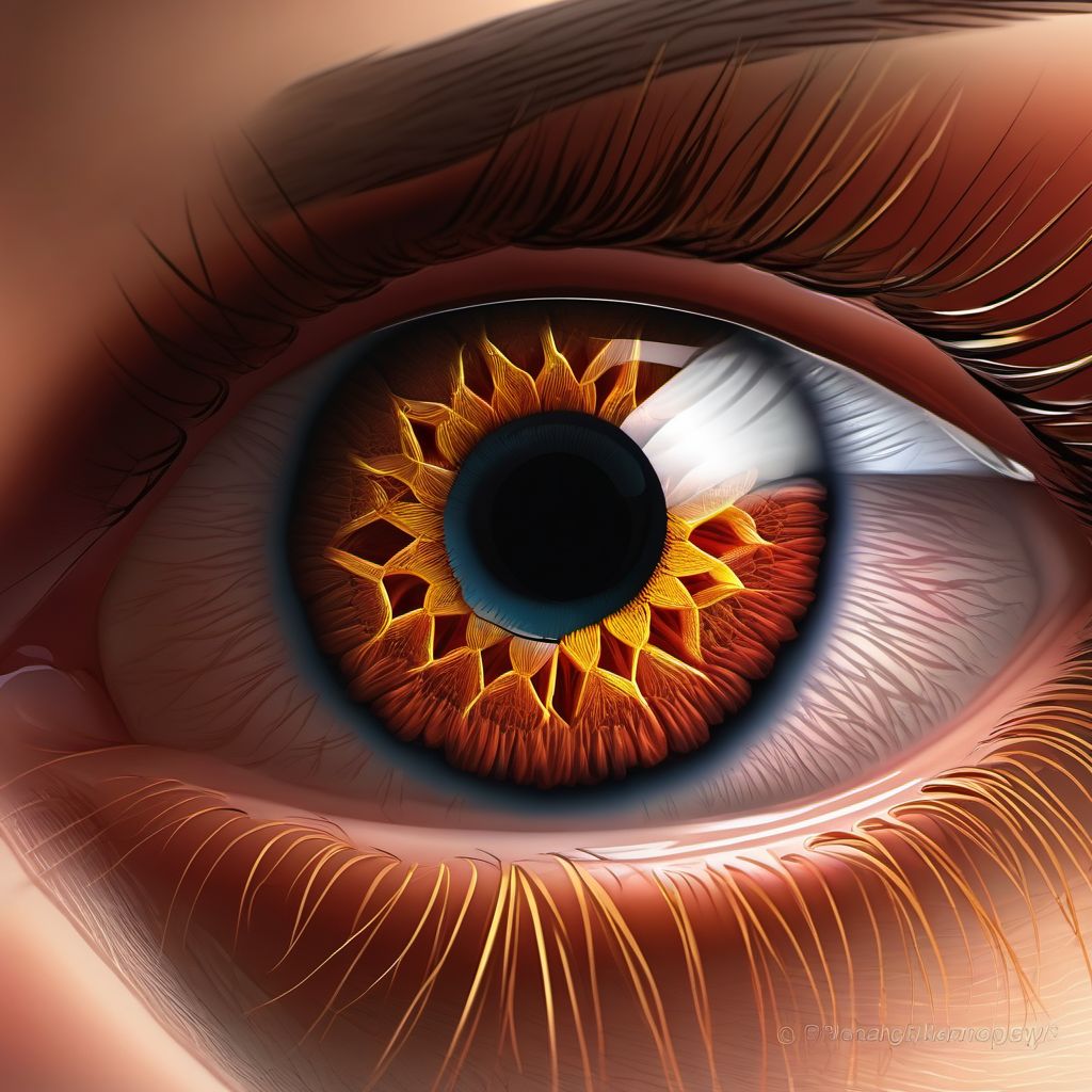 Cicatricial ectropion of eyelid digital illustration