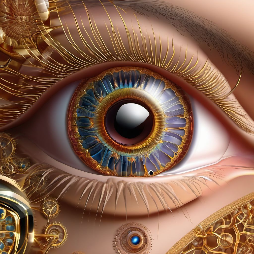 Mechanical ectropion of eyelid digital illustration