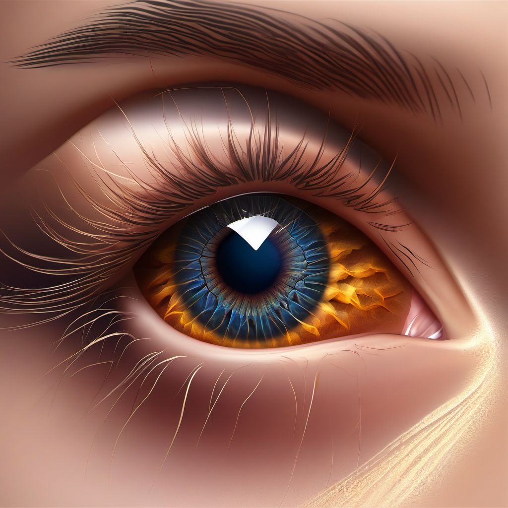 Spastic ectropion of eyelid digital illustration