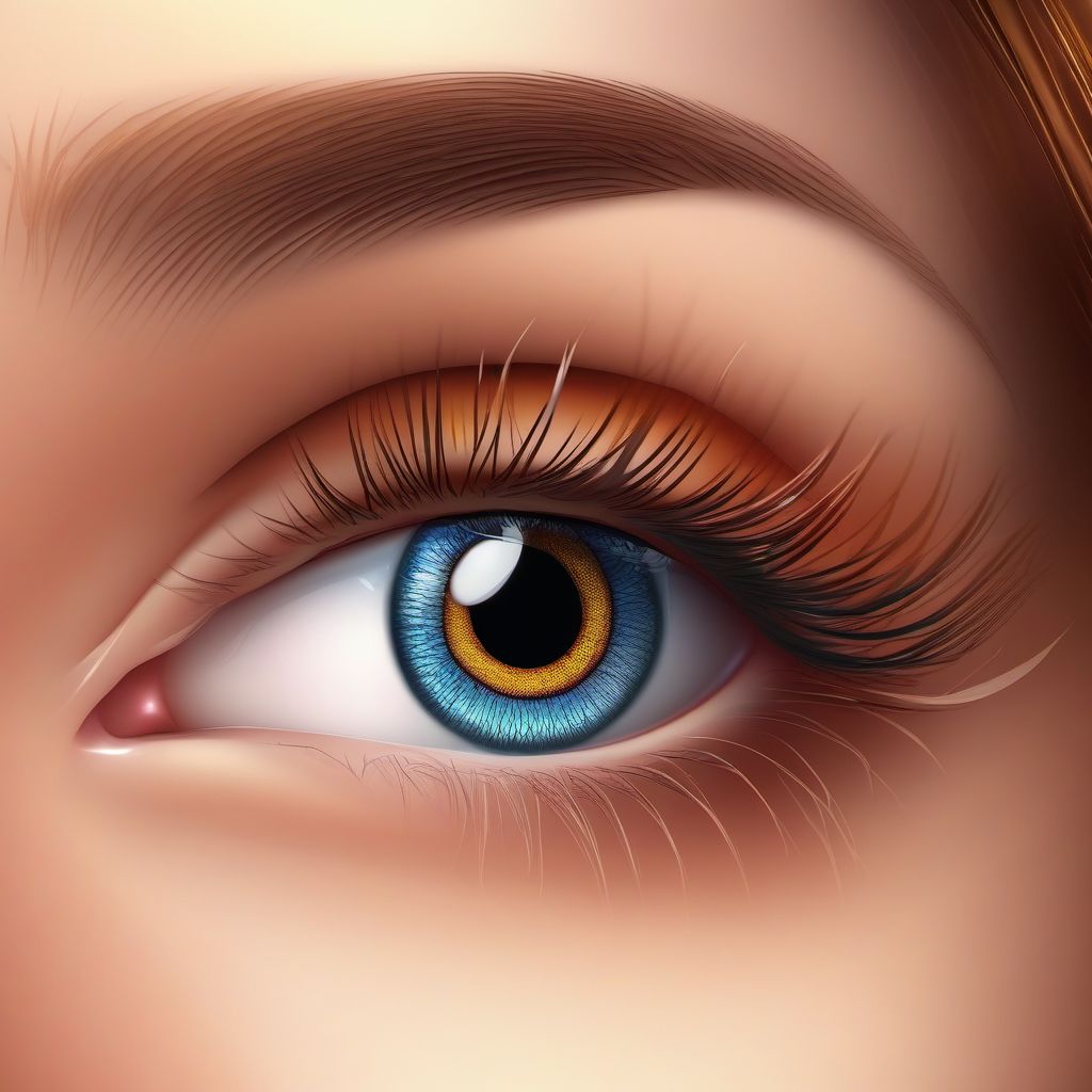 Myogenic ptosis of eyelid digital illustration