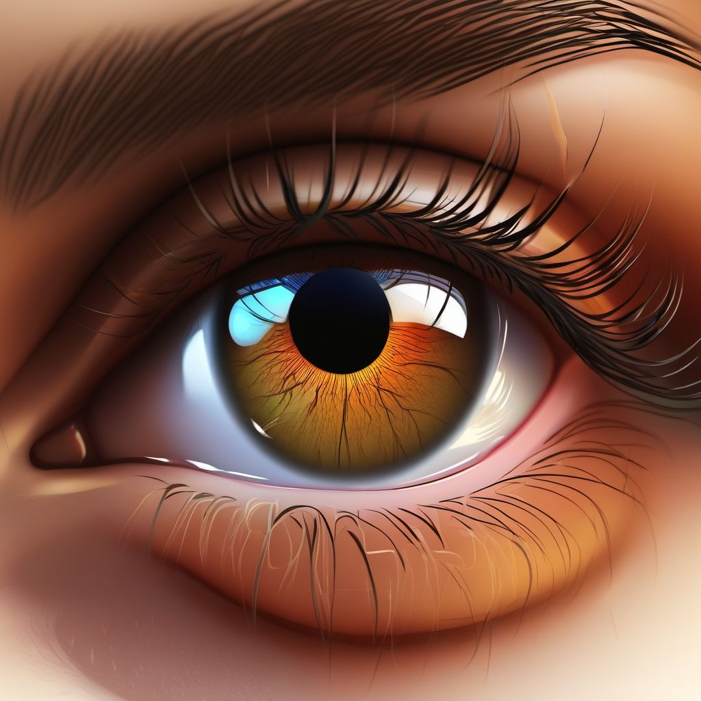 Paralytic ptosis of eyelid digital illustration
