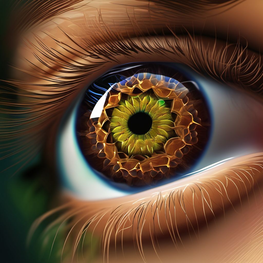 Eyelid retraction digital illustration