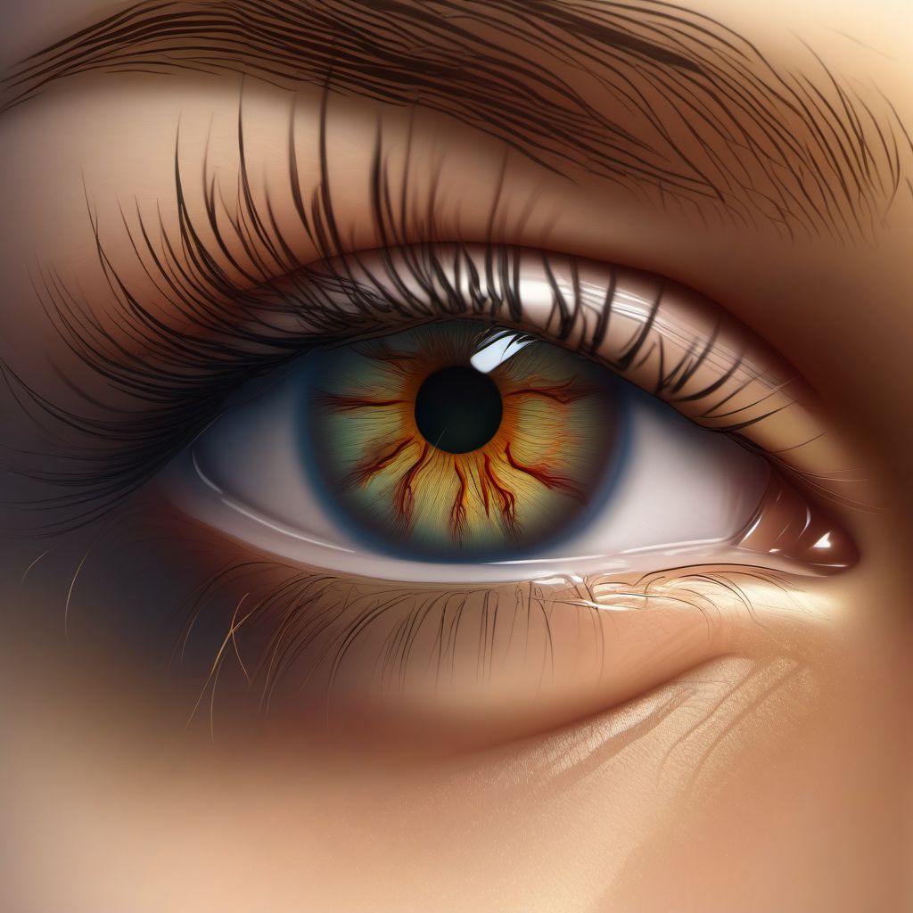 Edema of eyelid digital illustration