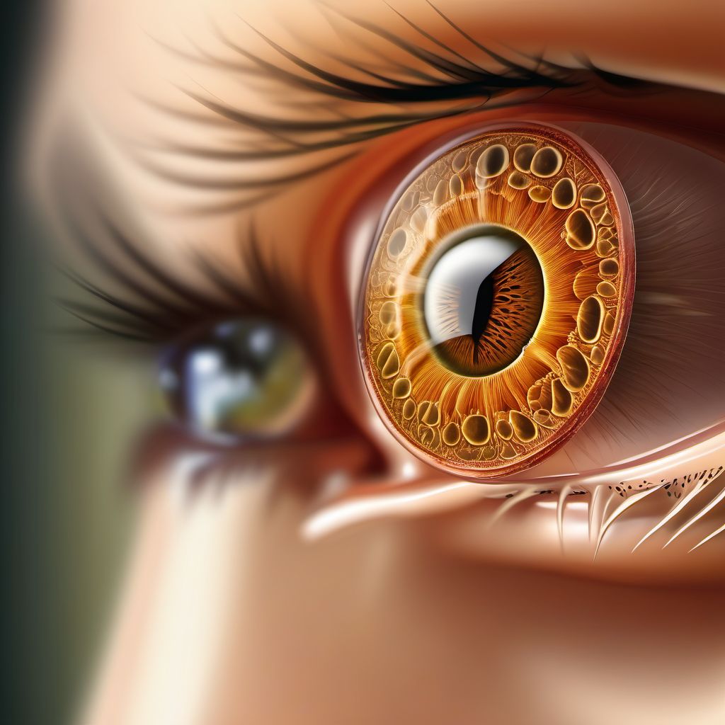 Secondary lacrimal gland atrophy digital illustration