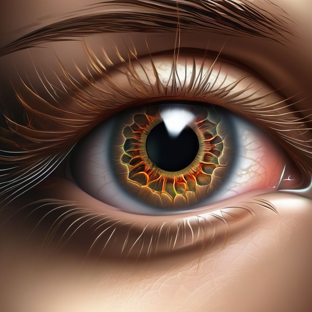 Enophthalmos due to trauma or surgery digital illustration