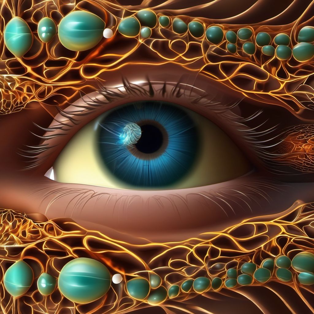 Myopathy of extraocular muscles digital illustration