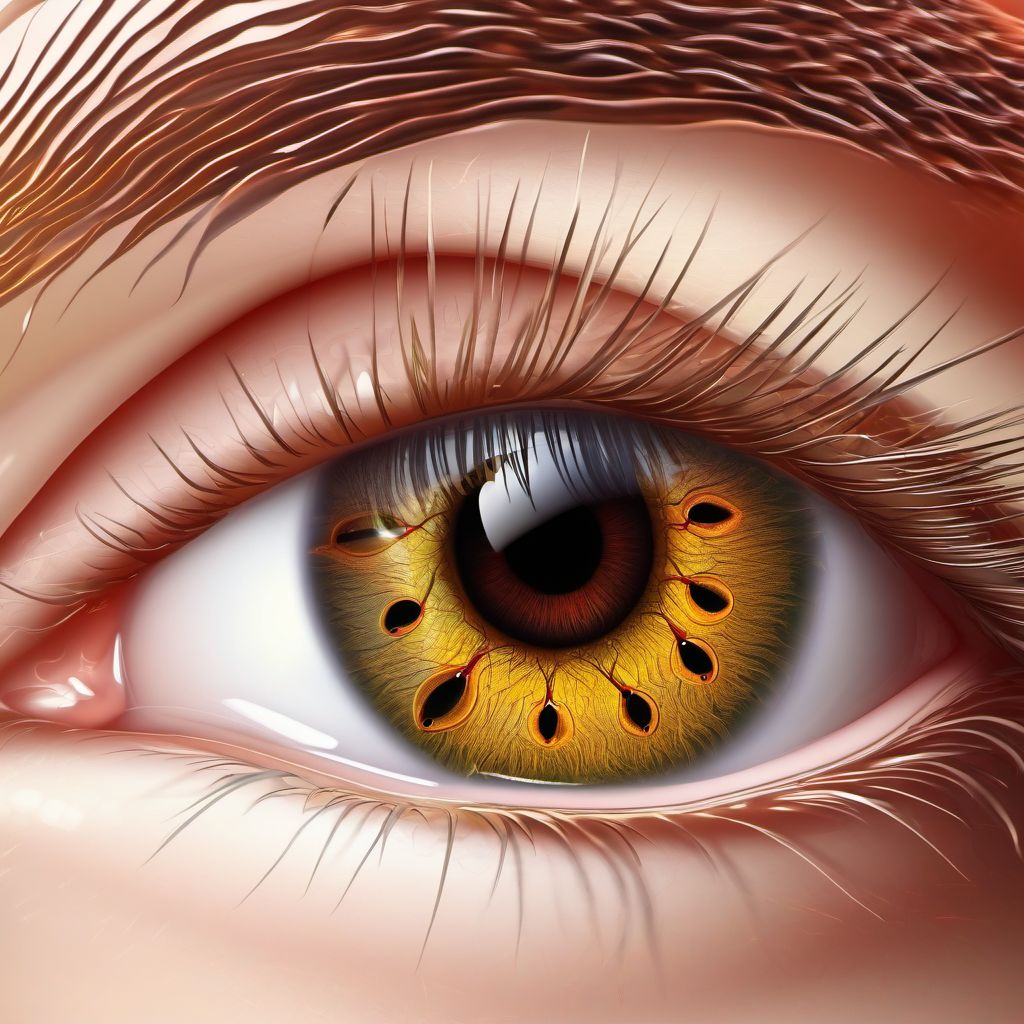 Pseudomembranous conjunctivitis digital illustration