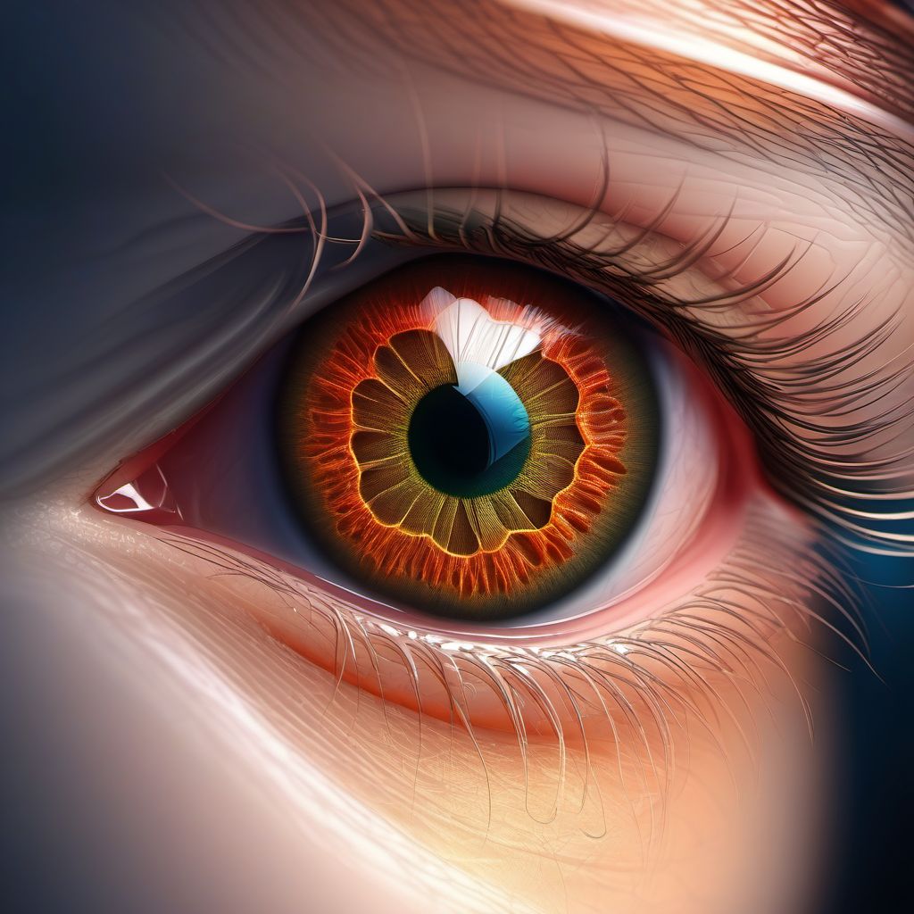 Pterygium of eye digital illustration